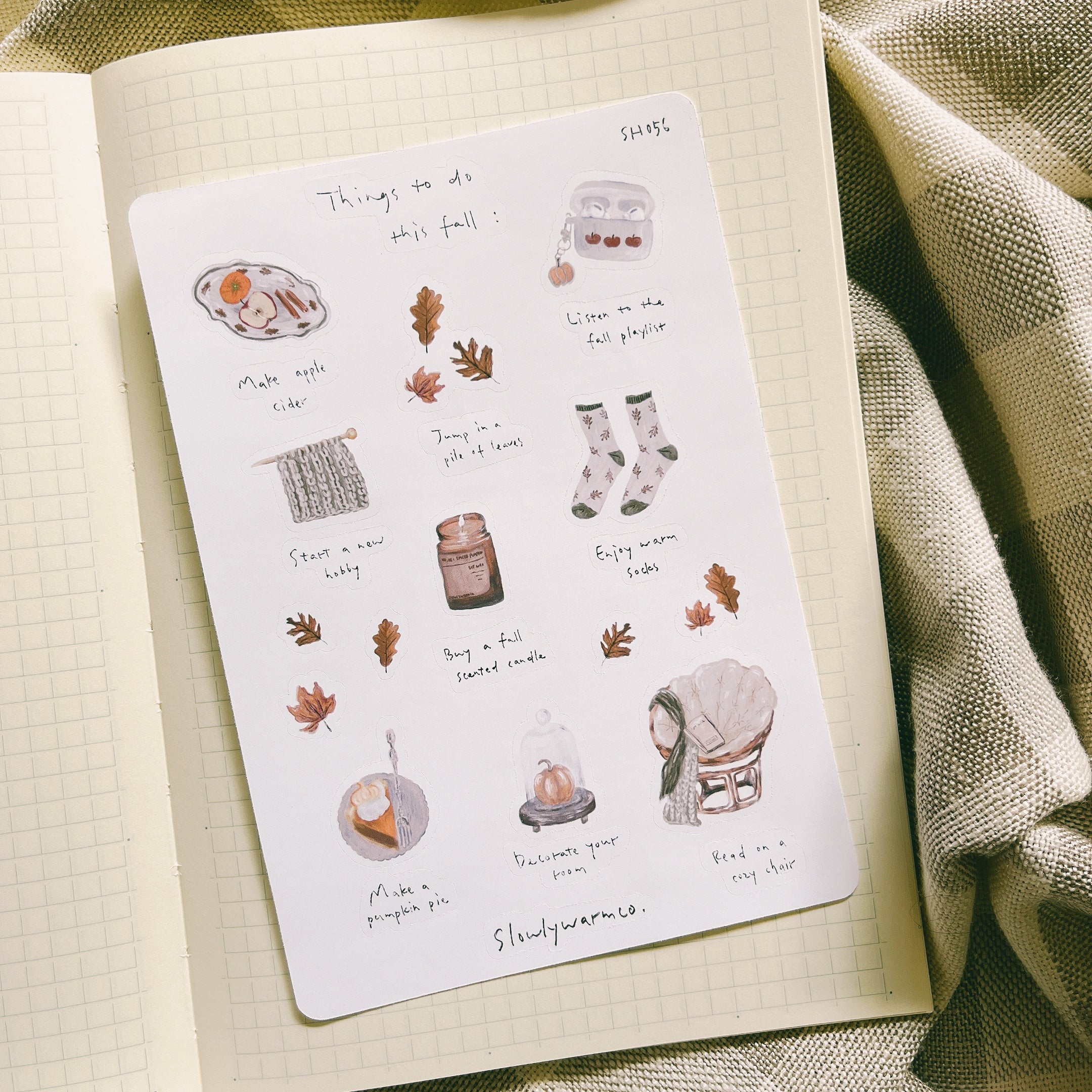 sticker sheet | things to do this fall | Autumn vibe