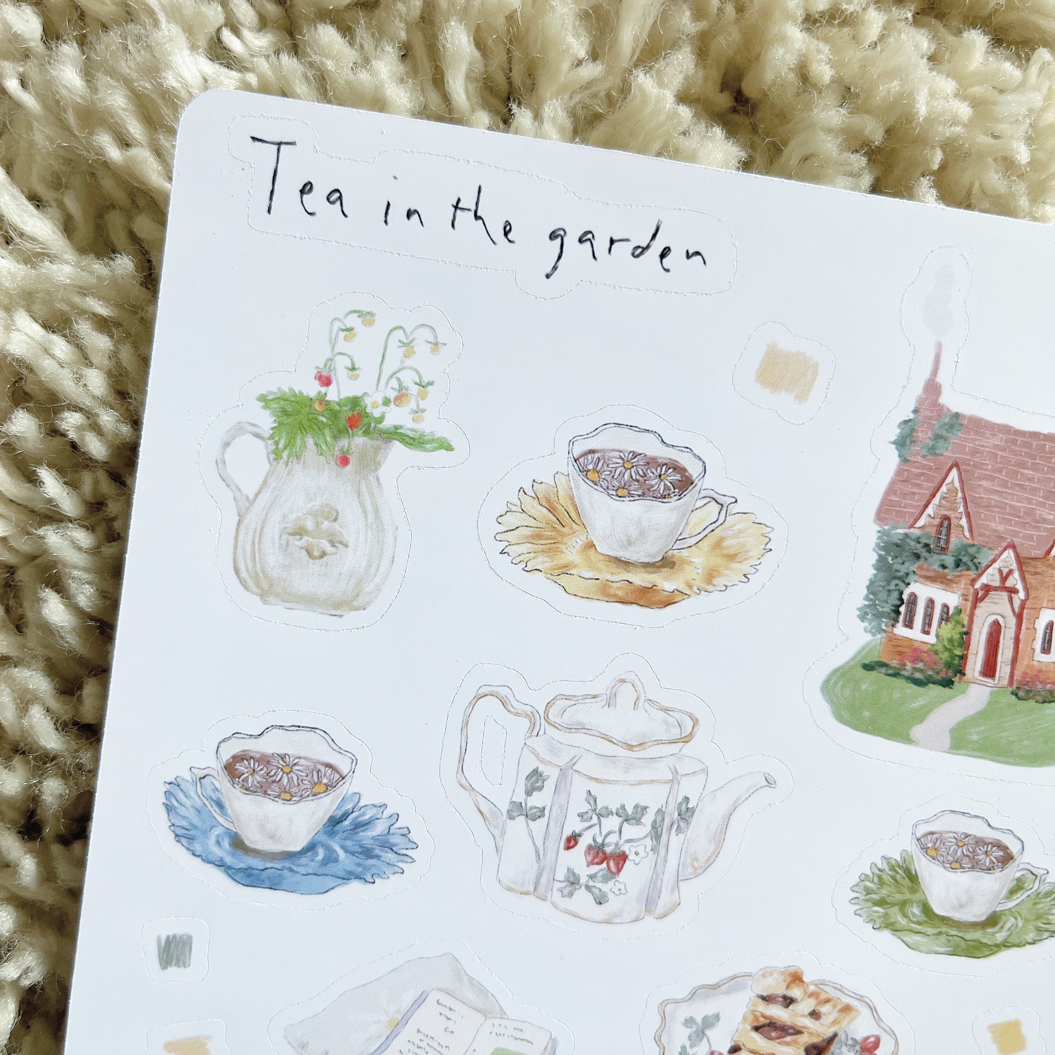 sticker sheet | tea in the garden | cottage core | afternoon tea