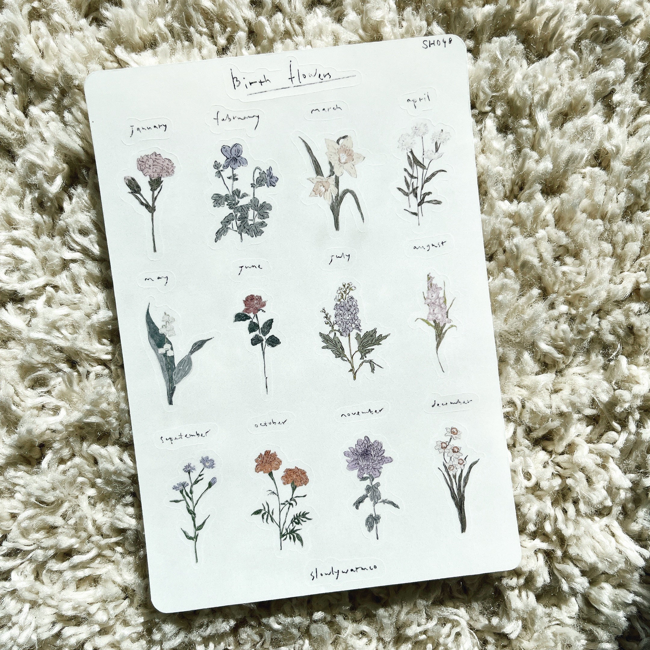sticker sheet | birth flowers | wild flowers