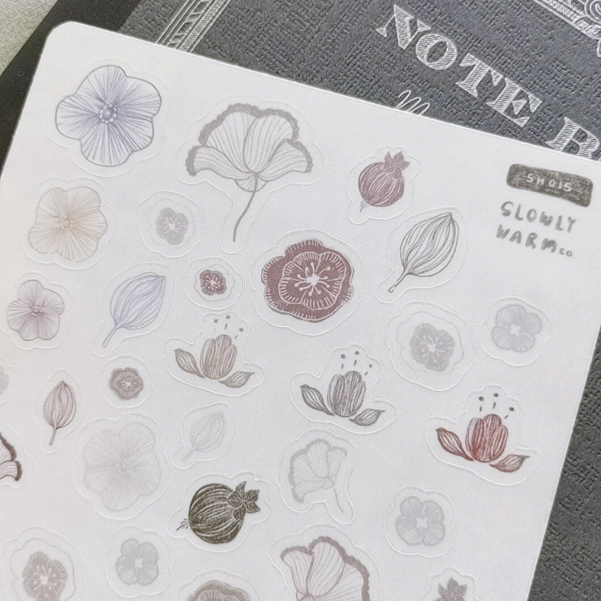sticker sheet | floral stamp pattern