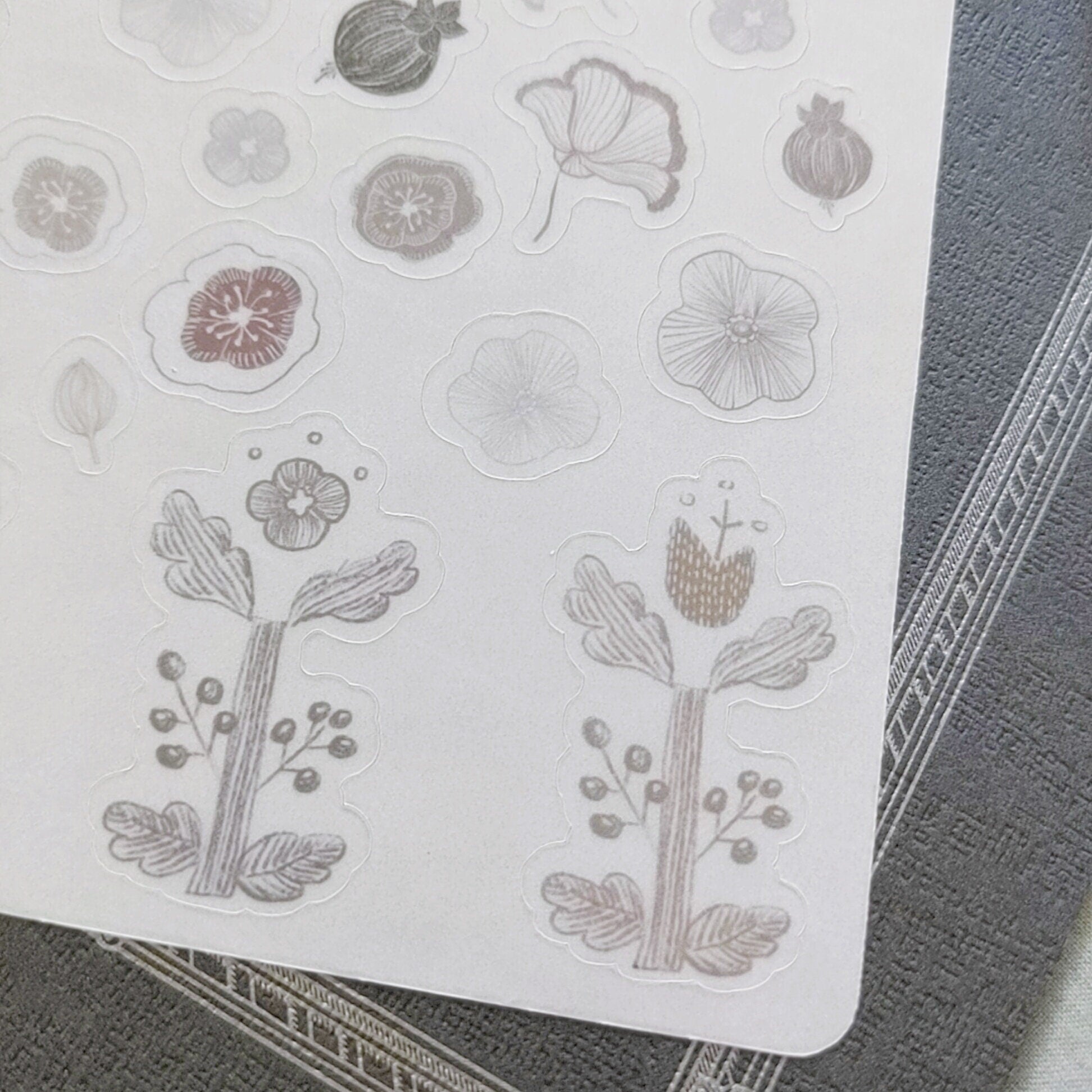 sticker sheet | floral stamp pattern