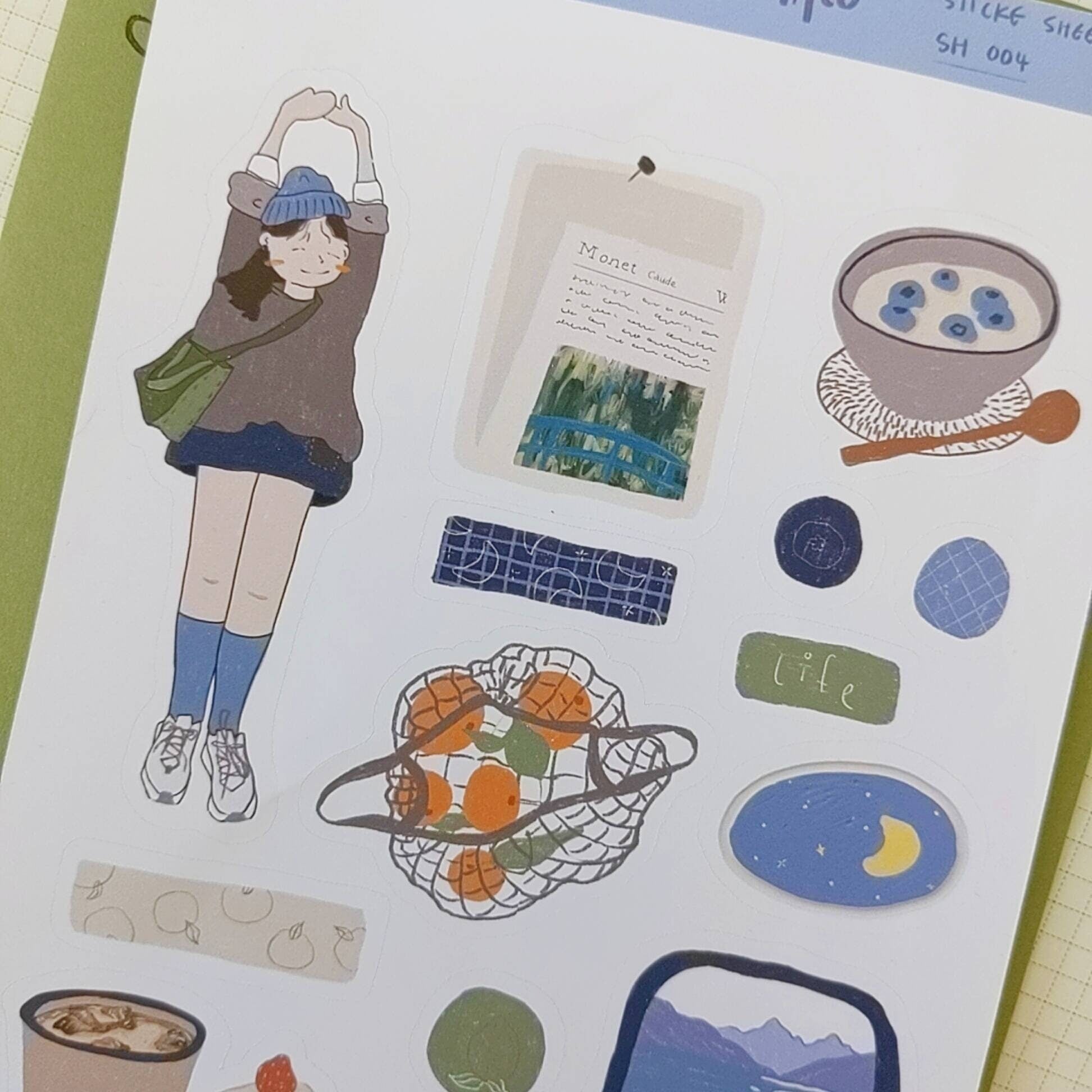 sticker sheet | lifestyle | a day in blue