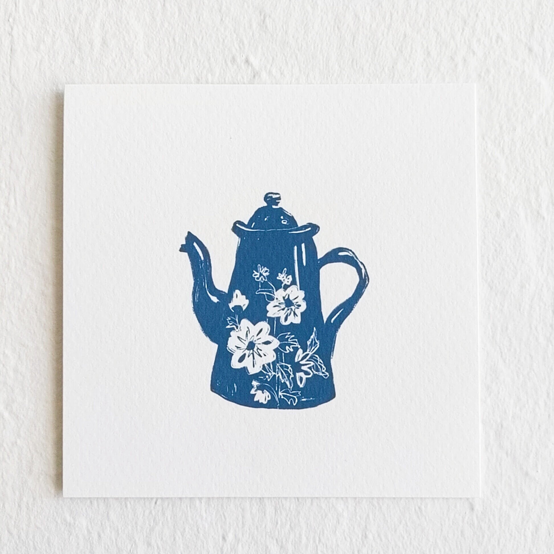 4x4 inches small wall art prints | tea time | china blue
