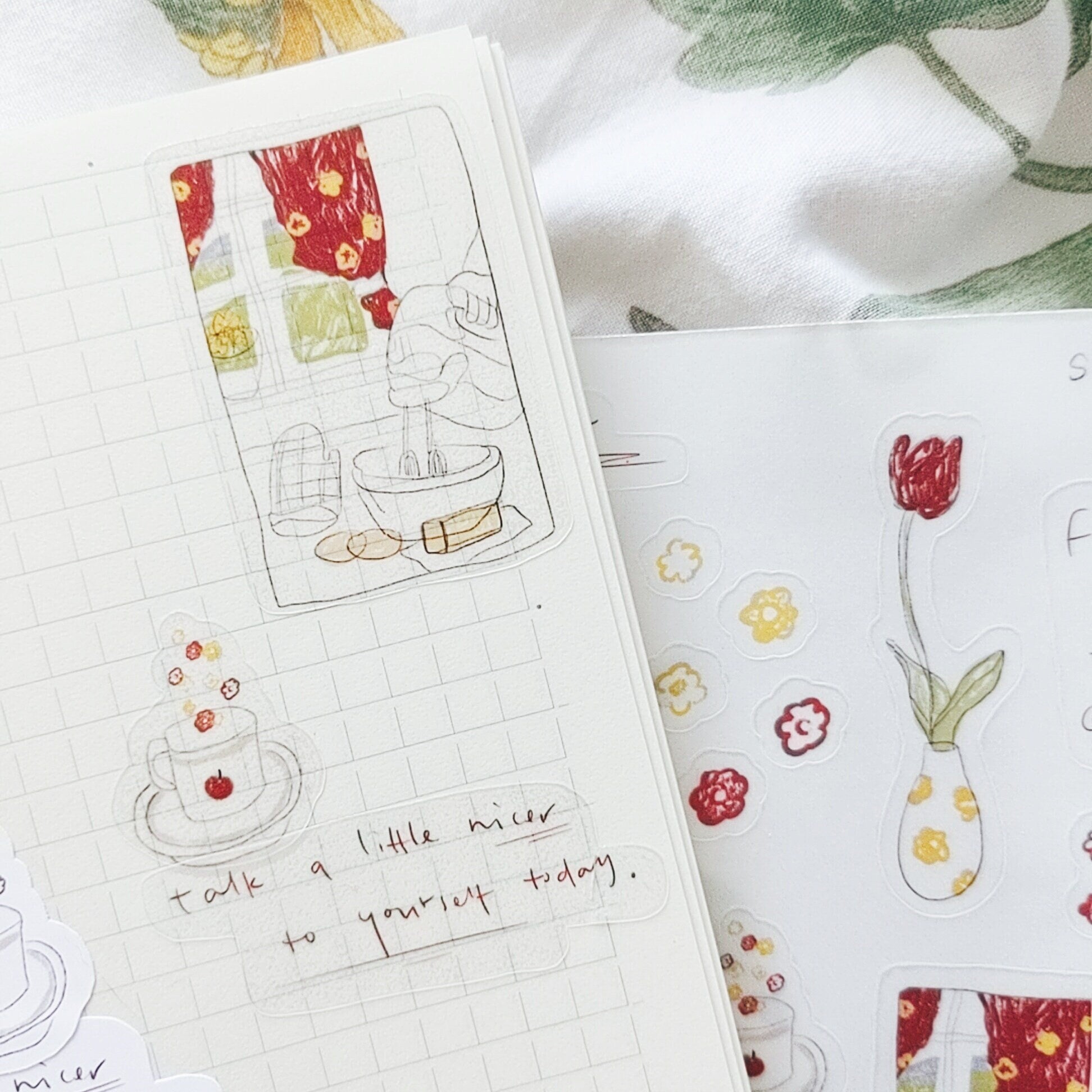 sticker sheet | take a day off | self-care | baking | talk a little nicer to yourself