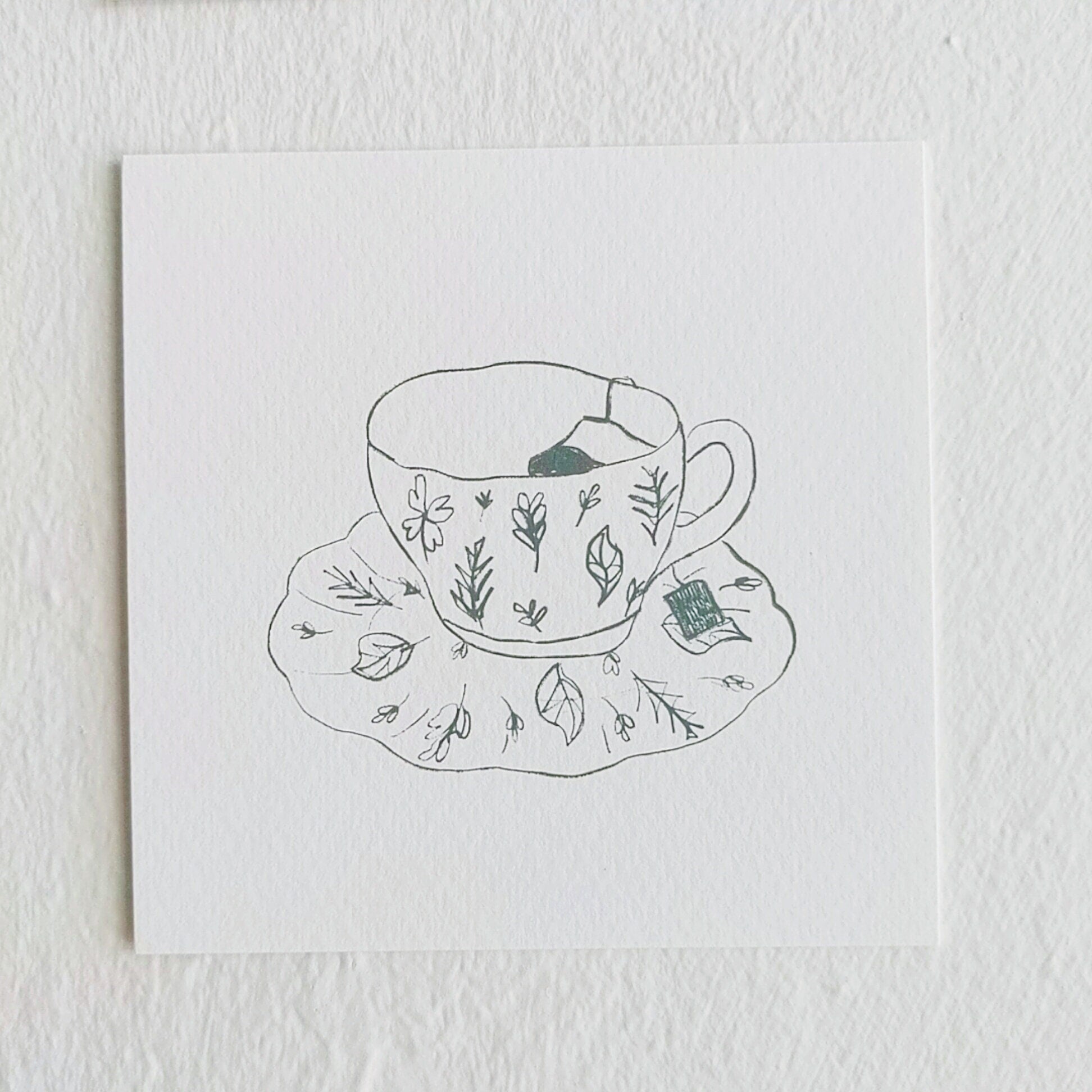 4x4 inches small wall art prints | tea time | matcha green
