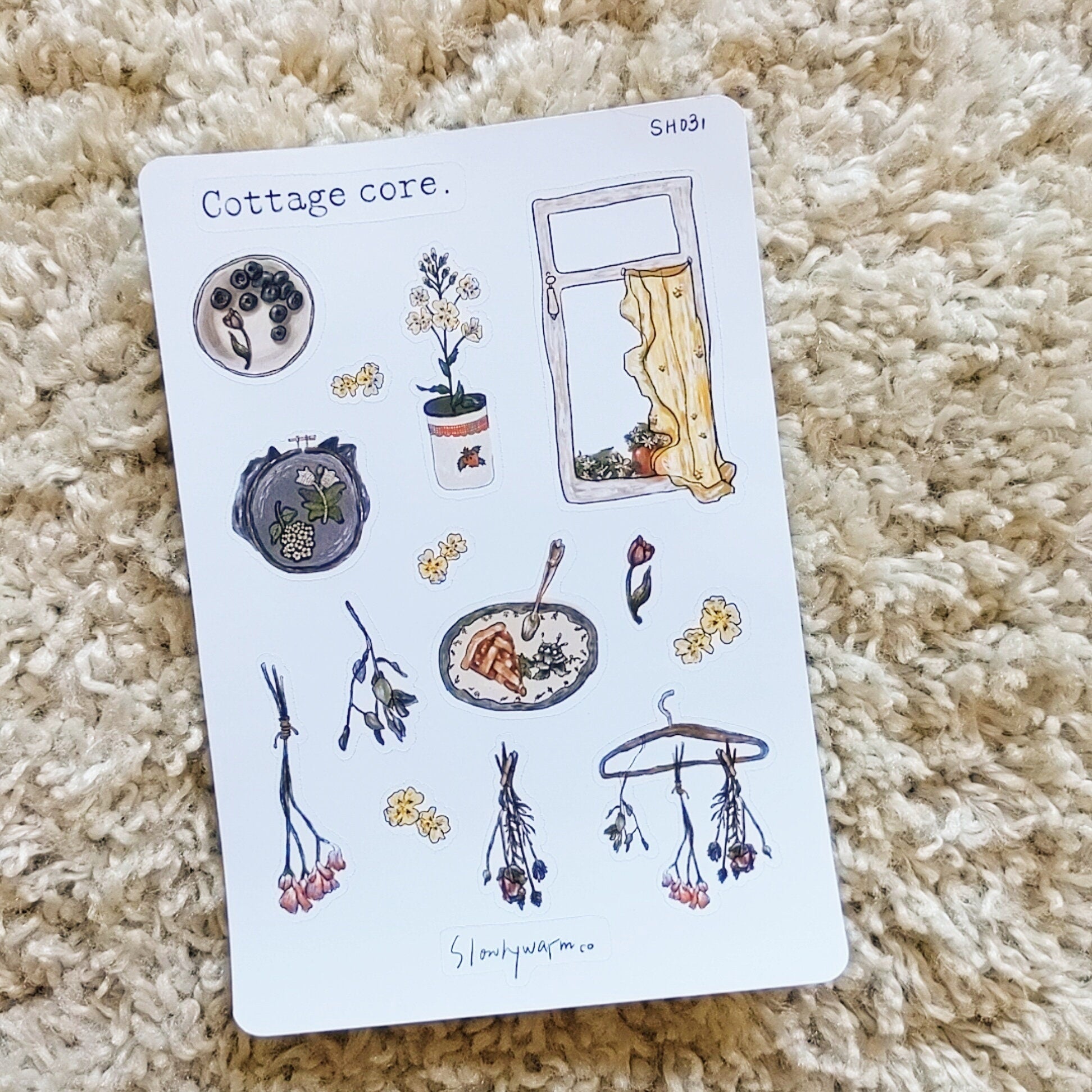sticker sheet | cozy cottage core | homebody – slowlywarmco