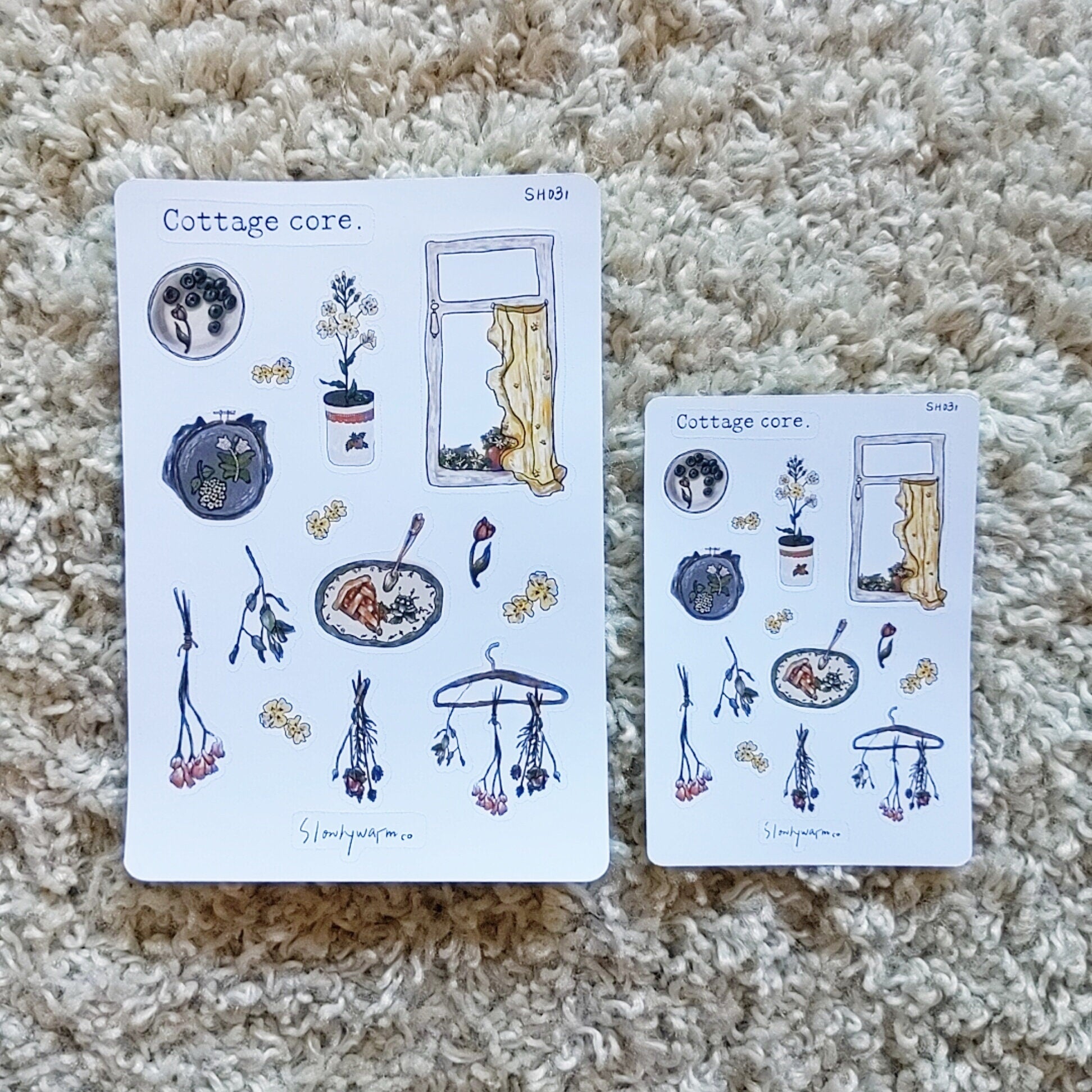 sticker sheet | cozy cottage core | homebody – slowlywarmco